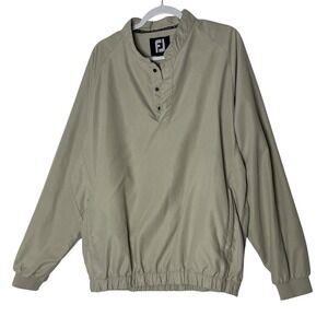 FootJoy Jacket Mens XL Beige Windbreaker‎ 1/4 Snap Pullover Mock Neck Golf